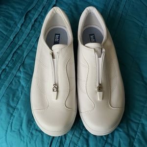 White zip-up Keds tennis shoes